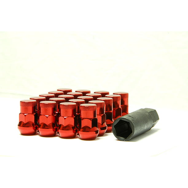 Red 12 x 1.50 35mm Wheelmate 32926RP Muteki SR35 Close End Lug Nut with Lock Set 
